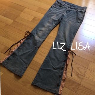 リズリサ(LIZ LISA)のLIZ LISA ♡ 裾レース&リボン デニムパンツ(デニム/ジーンズ)