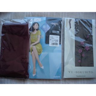 ストッキング黒２足＆えんじのレギンス☆彡新品(タイツ/ストッキング)