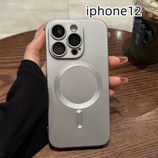 iphone12ケース カーバー スタンド付き 透明 耐衝撃 シルバー