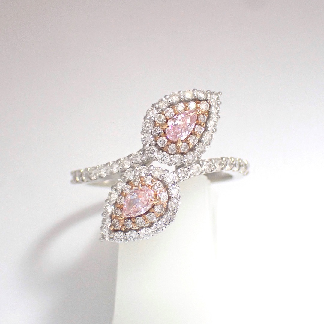 【新品 日本製】Pt K18 0.214ct ピンク ダイヤモンド リング 指輪 レディースのアクセサリー(リング(指輪))の商品写真