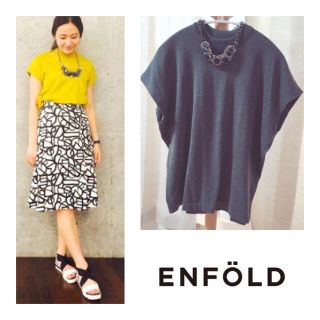 エンフォルド(ENFOLD)のSALE✳︎ENFOLDウォッシャブルボックスプルオーバー グレー 38(カットソー(半袖/袖なし))