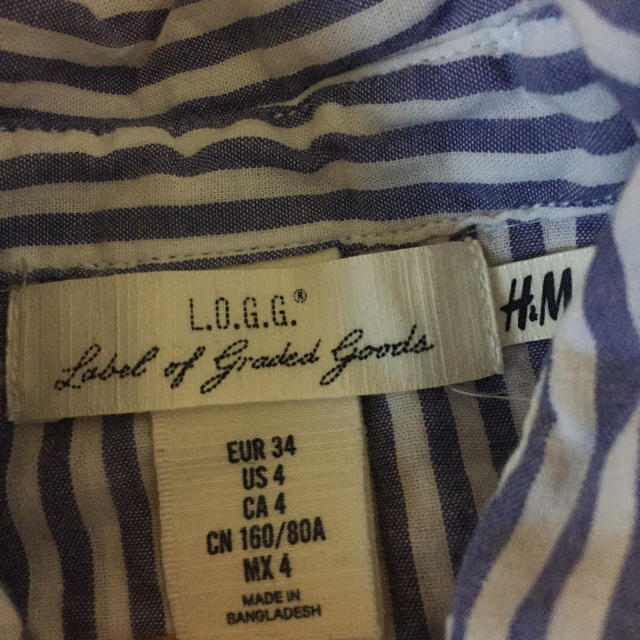 H&M(エイチアンドエム)の未使用♡H&Mストライプシャツ レディースのトップス(シャツ/ブラウス(半袖/袖なし))の商品写真