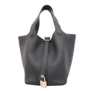 エルメス(HERMES)の【5me5975-h】エルメス ハンドバッグ ピコタンロックPM トリヨンクレマンス ブルーインディゴ シルバー金具 U刻印【中古】レディース(ハンドバッグ)