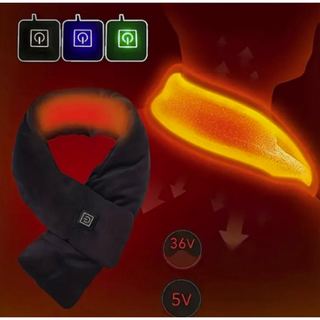 （水色）USB温熱スカーフ3段階ギア　ネックウォーマー