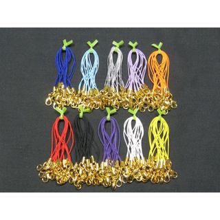 カニカン付　ストラップ　紐　ヒモ　１０色×１０本　合計１００本