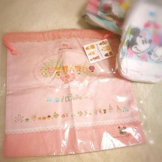 【新品】アナノカフェ*大きめ♪巾着袋(体操着入れ)