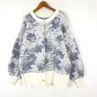 センスオブプレイス 23AW シャギー ジャガード カーディガン ニットF 美品