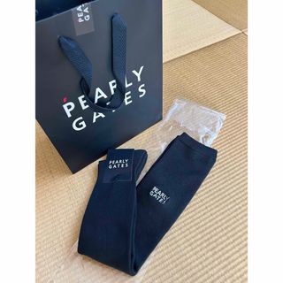 新品 紺 袋付 パーリーゲイツ ネイビー ワンポイント ハイソックス ニーハイ