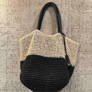 美品 LOWELL Things かごバック トートバッグラフィア風編み込み