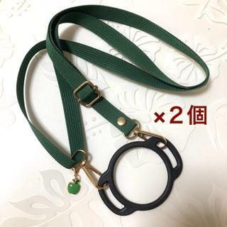 2個!ショルダーストラップ リング付き リンゴチャーム付き ペンライトリンゴ棒用