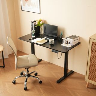 【黒】電動昇降デスク スタンディングデスク 電動 幅120cm 昇降式テーブル