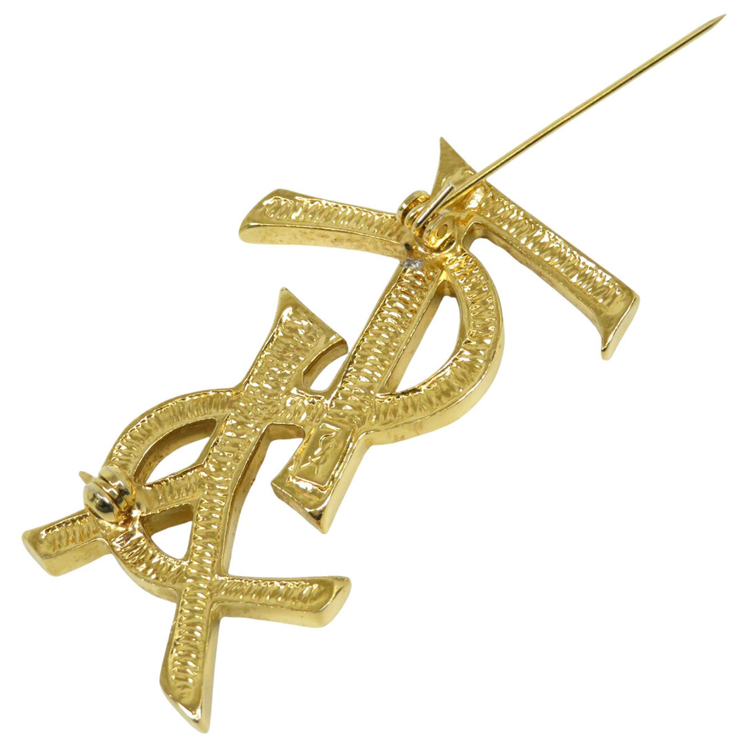 Yves Saint Laurent(イヴサンローラン)のイヴサンローラン YSL ロゴ ラインストーン ブローチ GP ユニセックス YVES SAINT LAURENT 【中古】 【アパレル・小物】 ハンドメイドのアクセサリー(コサージュ/ブローチ)の商品写真