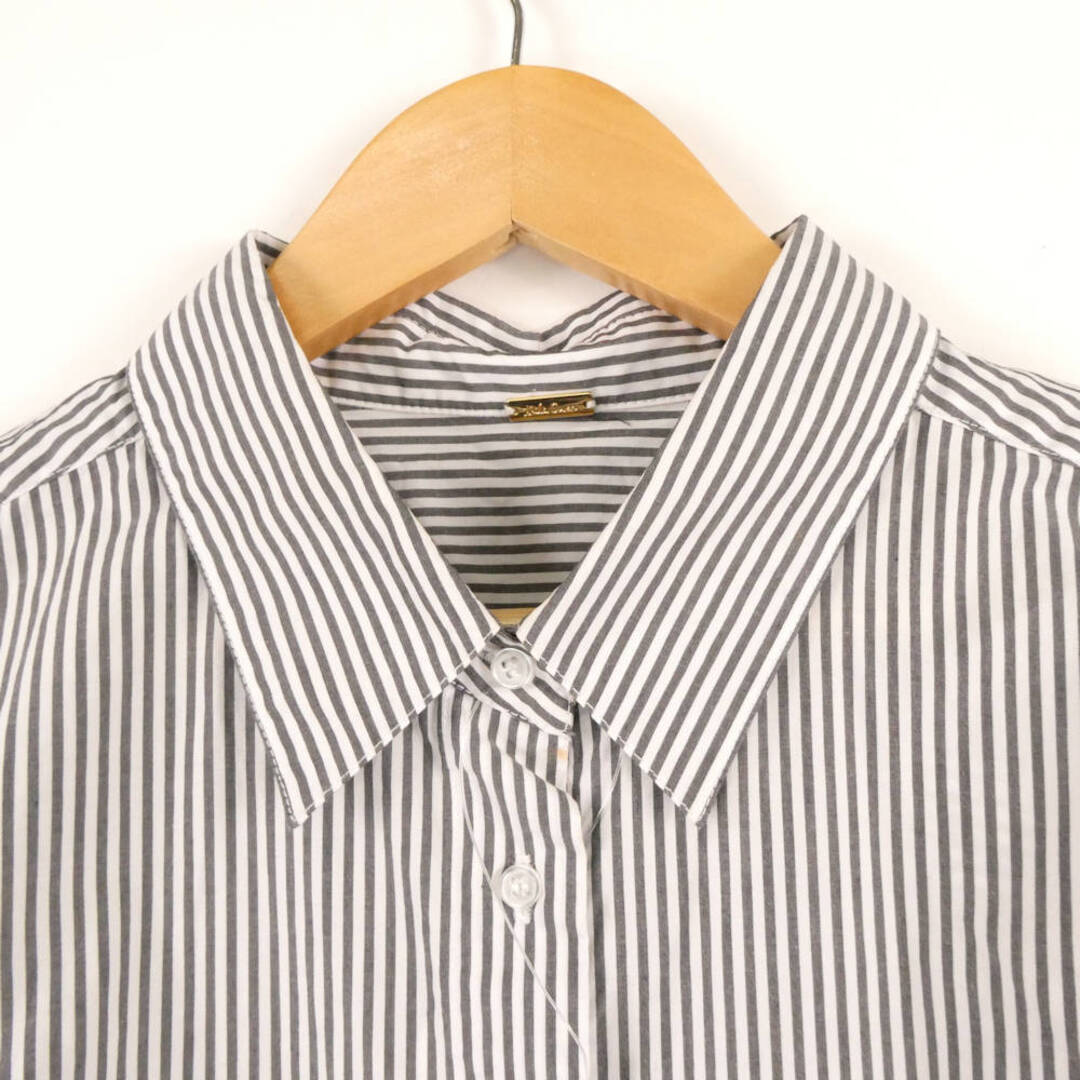 Mila Owen(ミラオーウェン)の美品 Mila Owen ミラオーウェン 09WFB224069 シャツ M コットン 長袖 ストライプ レディース AN2321A20  レディースのトップス(シャツ/ブラウス(半袖/袖なし))の商品写真