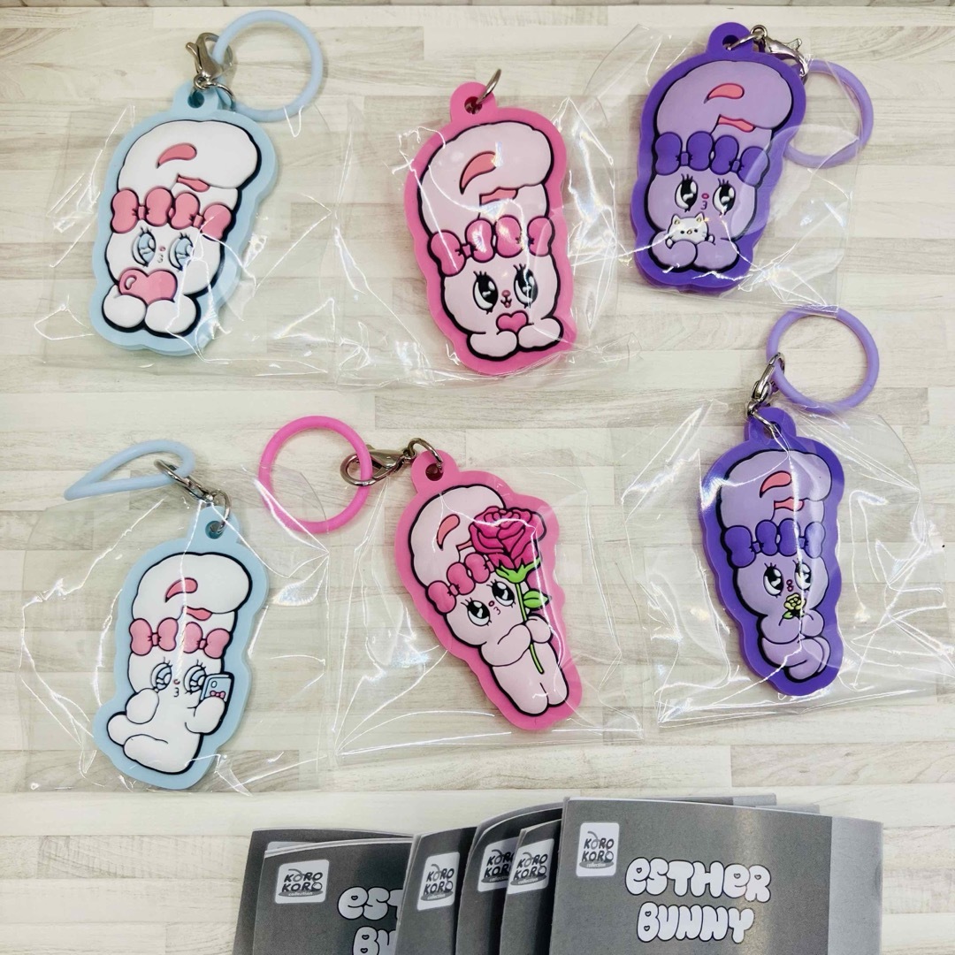ESTHER BUNNY めじるしラバーチャーム 全6種　コンプ　ガチャ エンタメ/ホビーのおもちゃ/ぬいぐるみ(キャラクターグッズ)の商品写真