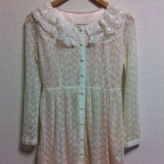 ミンプリュム(min plume)の美品♡送込minplume総レースワンピ(ミニワンピース)