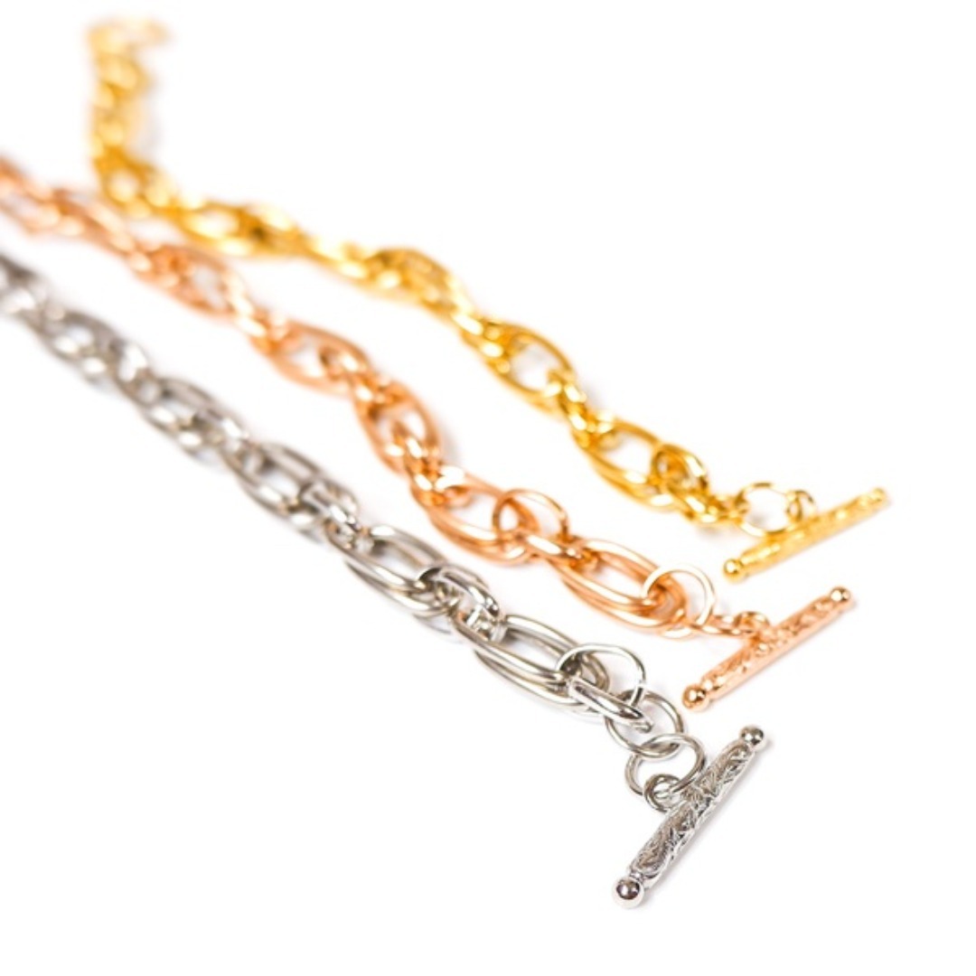 ハワイアンジュエリー ブレスレット チェーン レディース サージカル ステンレス メンズのアクセサリー(ブレスレット)の商品写真