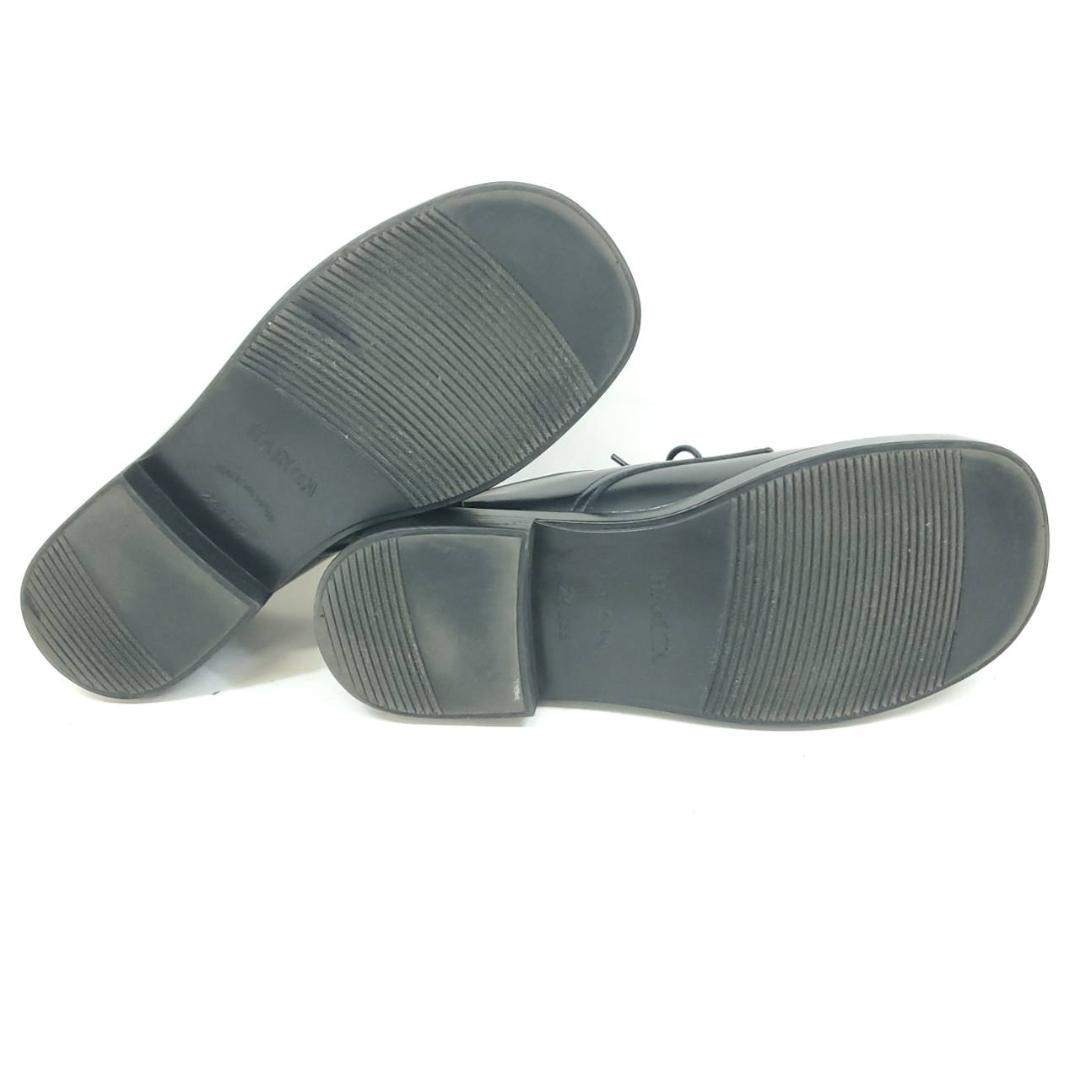 HARUTA(ハルタ)のハルタ　おでこローファー　レザー　レースアップ　ブラック　24cm　日本製 レディースの靴/シューズ(ローファー/革靴)の商品写真