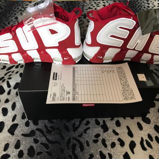 SUPREME NIKE AIR MORE UPTEMPO us8 26cm 赤(スニーカー)