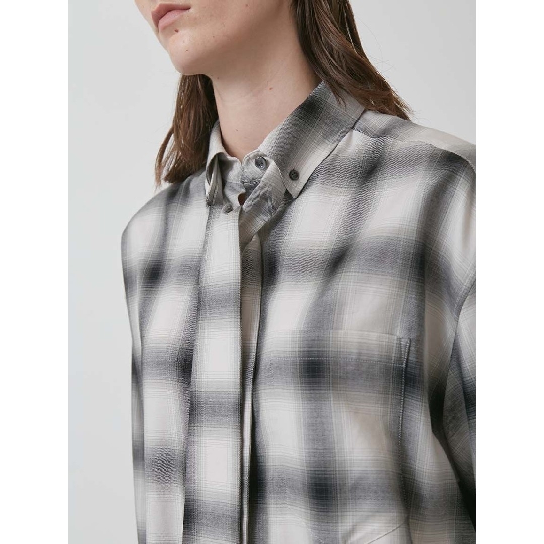 styling/(スタイリング)のstyling/スタイリング2025新作カシュクール2WAYシャツチェック レディースのトップス(シャツ/ブラウス(長袖/七分))の商品写真