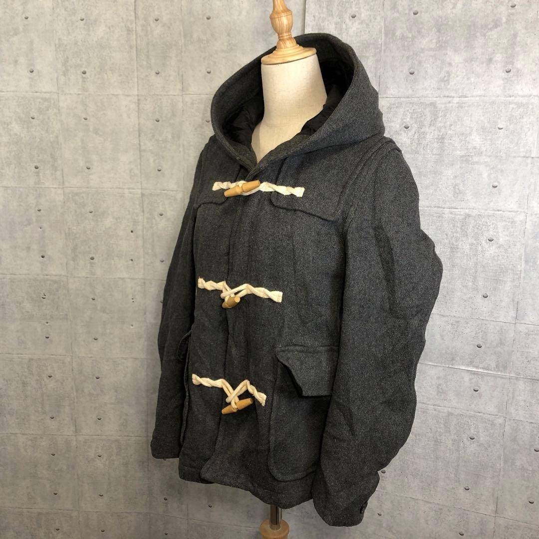 BROWNY(ブラウニー)の1311 BROWNY ブラウニー　ダークグレー フード付きダッフルコートS レディースのジャケット/アウター(ダッフルコート)の商品写真