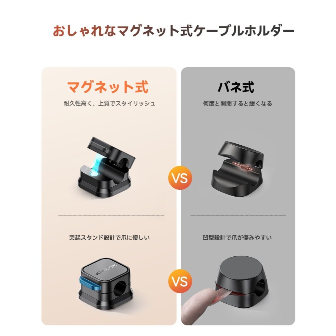 【数量限定】JOYROOM ケーブルホルダー「6個セット·業界初！マグネット式」 その他のその他(その他)の商品写真