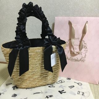 メゾンドフルール(Maison de FLEUR)の★GW限定値下げ★メゾンドフルール かごバック リトートバッグ フリル ボン(かごバッグ/ストローバッグ)