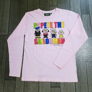 ポパイ POPEYE ピンク Tシャツ プリント(Tシャツ/カットソー(七分/長袖))