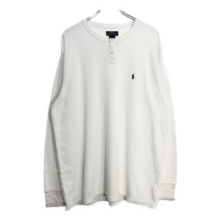 POLO RALPH LAUREN - Polo by Ralph Lauren ポロ ラルフローレン ヘンリーネック 長袖サーマルＴシャツ ホワイト(メンズ XL)中古 古着 V8178