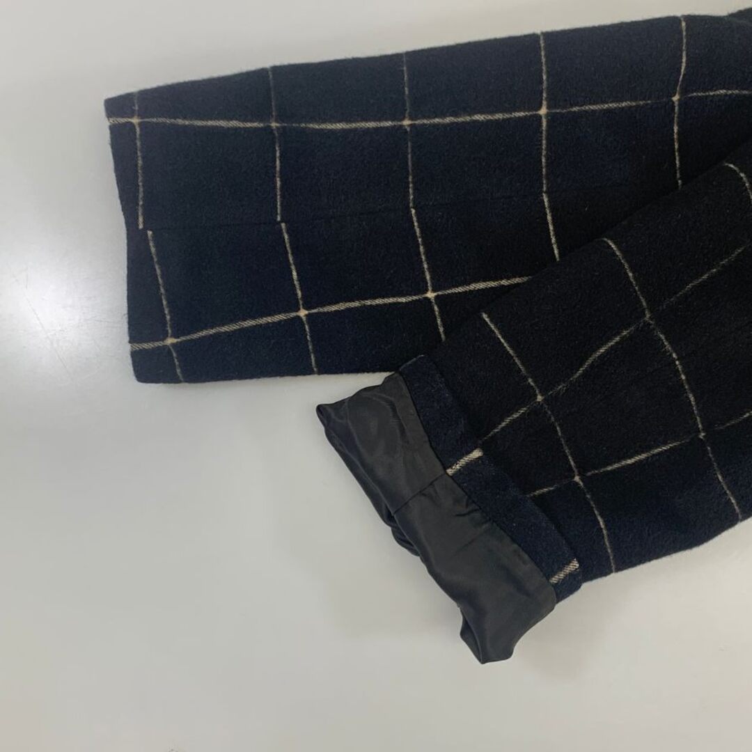 N.HOOLYWOOD(エヌハリウッド)のエヌハリウッド チェック柄 ウールコート ダークネイビー サイズ40【AFA3】 メンズのジャケット/アウター(ステンカラーコート)の商品写真