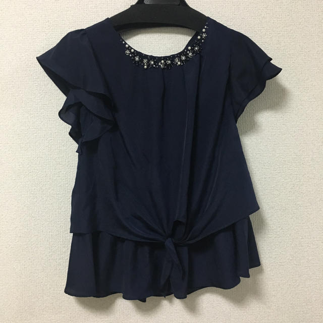 LAISSE PASSE(レッセパッセ)のレッセパッセ ビジュー トップス 美品 レディースのトップス(シャツ/ブラウス(半袖/袖なし))の商品写真