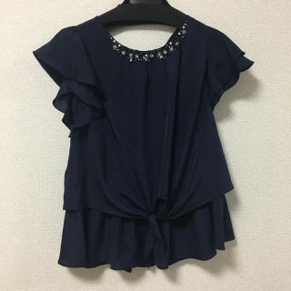 レッセパッセ(LAISSE PASSE)のレッセパッセ ビジュー トップス 美品(シャツ/ブラウス(半袖/袖なし))