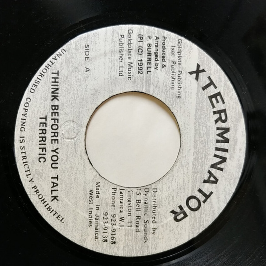 ジャマイカ7” Terrific Think Before You Talk NONE Xterminator /00080 エンタメ/ホビーのエンタメ その他(その他)の商品写真