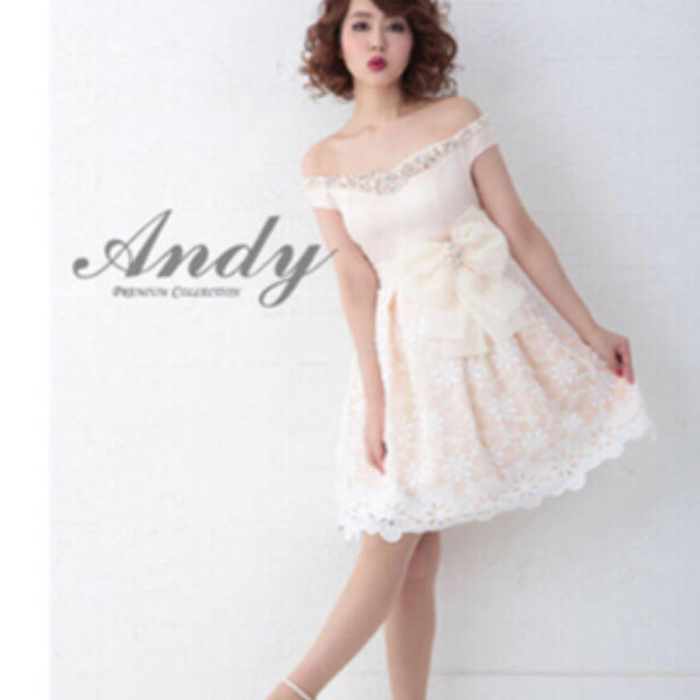 定価約30000円♡込♡新品♡Andy完売パールビジュードレスワンピ♡リボン付♡レディース