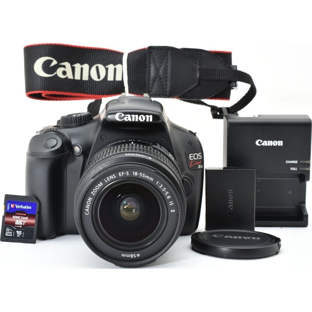 Canon(キヤノン)のK08[7055B]7 Canon EOS Kiss X50 レンズキット スマホ/家電/カメラのカメラ(デジタル一眼)の商品写真