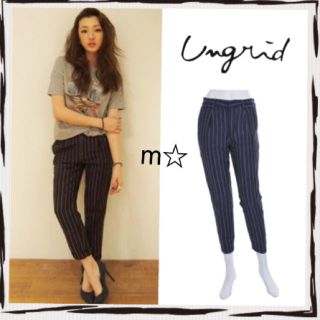 アングリッド(Ungrid)の【新品】エルビスストライプタックパンツ(クロップドパンツ)