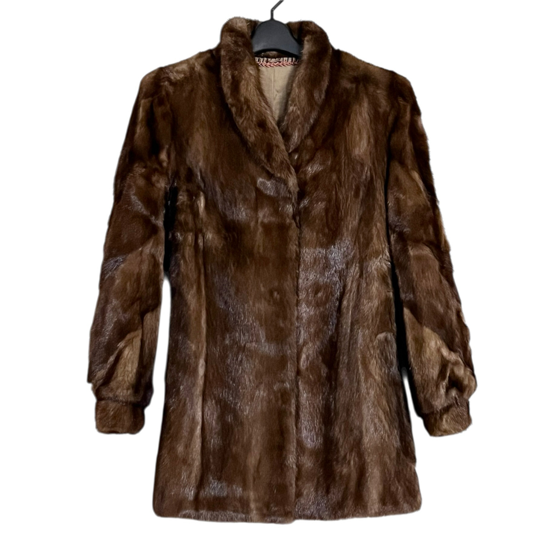 ジャケット・アウター SAGA MINK SAGA MINK サガミンク 毛皮コート サイズ9号 ブラウン 裏地汚れ有りの