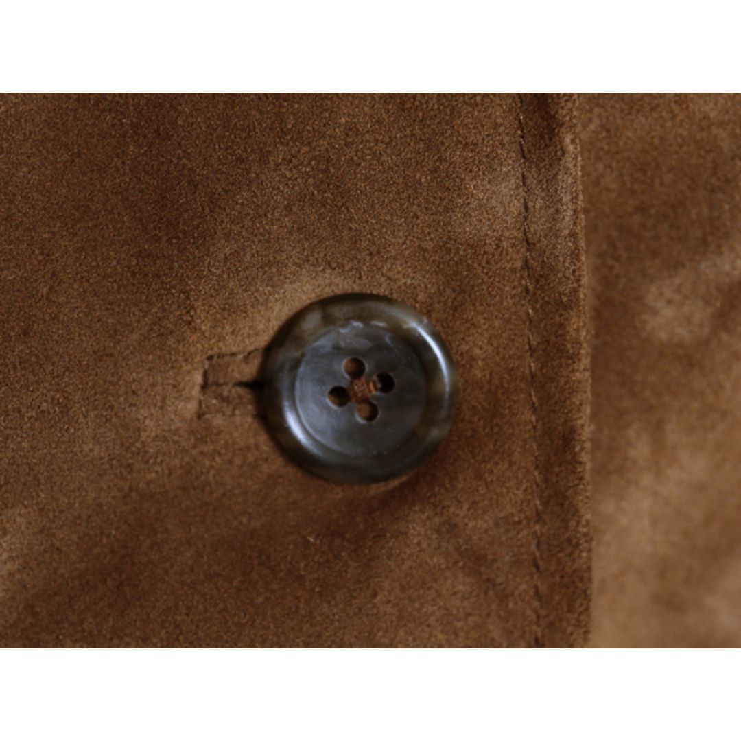 Banana Republic(バナナリパブリック)の00s バナナリパブリック 本革 スウェード レザー テーラード ジャケット レディース S 程/ オールド 革ジャン ブレザー ブルゾン きれいめ レディースのジャケット/アウター(テーラードジャケット)の商品写真