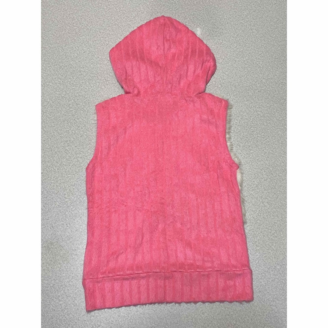 レディース フェイクファー フード付きベスト レディースのトップス(ベスト/ジレ)の商品写真