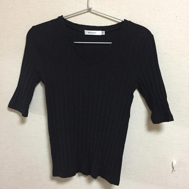 moussy(マウジー)の今季 マウジー リブ トップス ブラック レディースのトップス(カットソー(長袖/七分))の商品写真