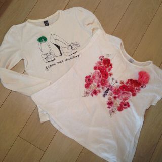 ザラキッズ(ZARA KIDS)のZARA KIDS カットソー 2枚 セット Tシャツ (Tシャツ/カットソー)