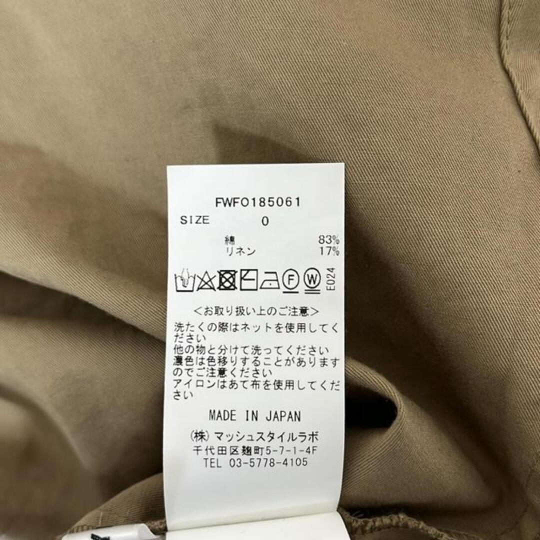 FRAY I.D(フレイアイディー)のFRAY I.D(フレイアイディー) ワンピース サイズ0 XS レディース - ライトブラウン 長袖/ひざ丈/ベルト付き レディースのワンピース(その他)の商品写真