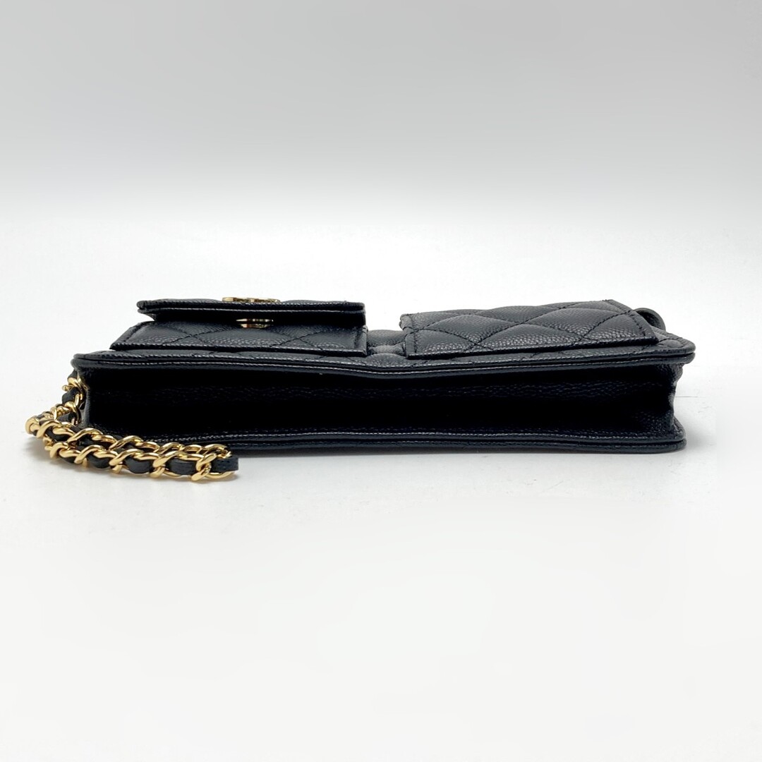 CHANEL(シャネル)の☆☆CHANEL シャネル マトラッセ チェーンウォレット AP3466 ブラック キャビアスキン クラッチバッグ レディースのバッグ(クラッチバッグ)の商品写真