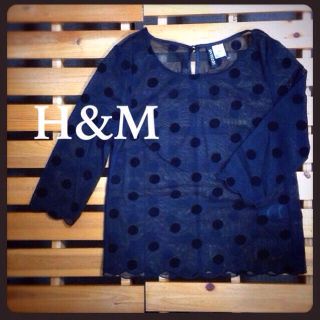 エイチアンドエム(H&M)の332✳︎H&Mシースルードットtop(カットソー(長袖/七分))