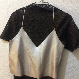 ザラ(ZARA)の【ZARA】ピンクゴールド キャミソール(キャミソール)