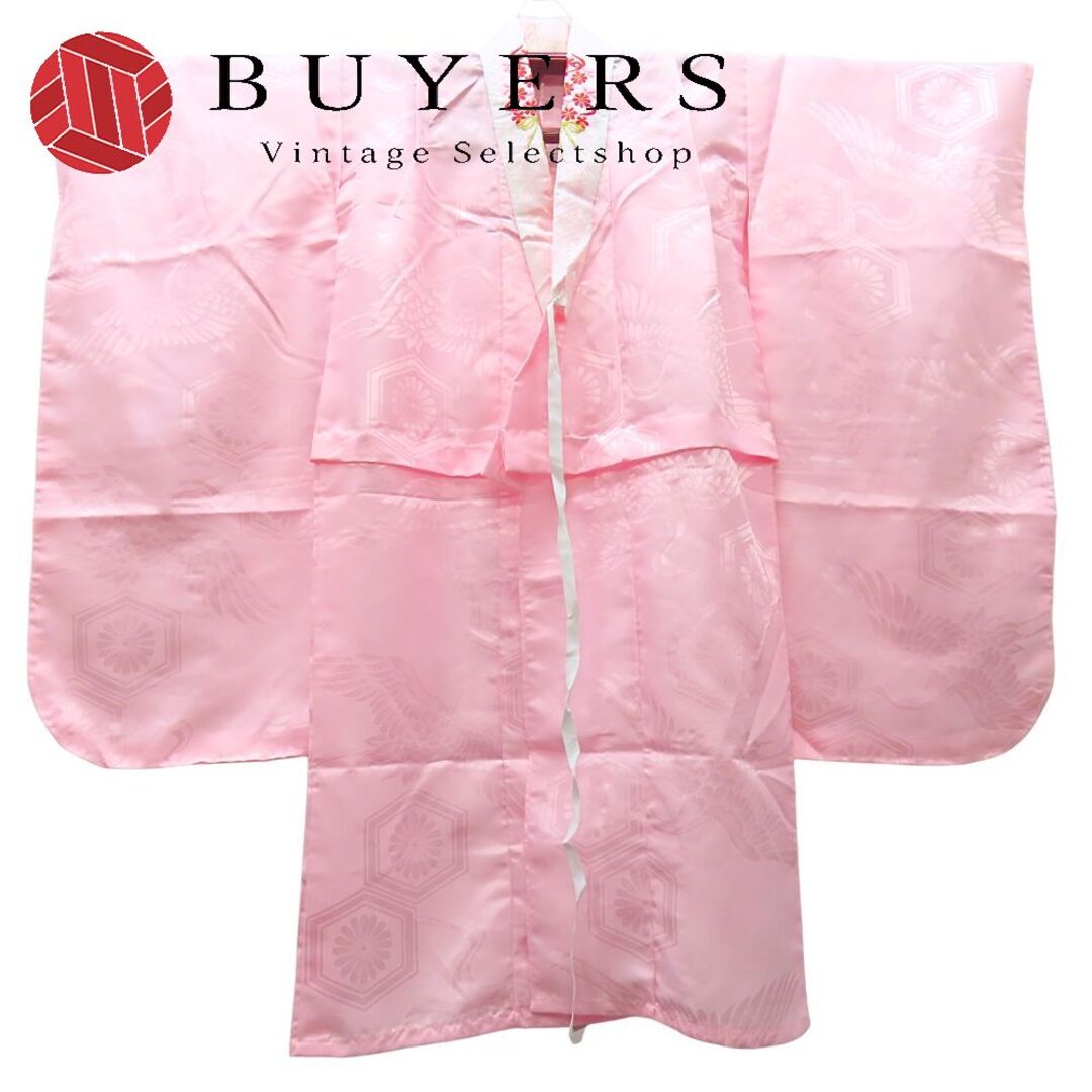 【中古】 子供着物 襦袢 ポリエステル ピンク 女の子 七五三 刺繍半衿つき 和装 呉服 和服 きもの キッズ/ベビー/マタニティのキッズ服女の子用(90cm~)(和服/着物)の商品写真