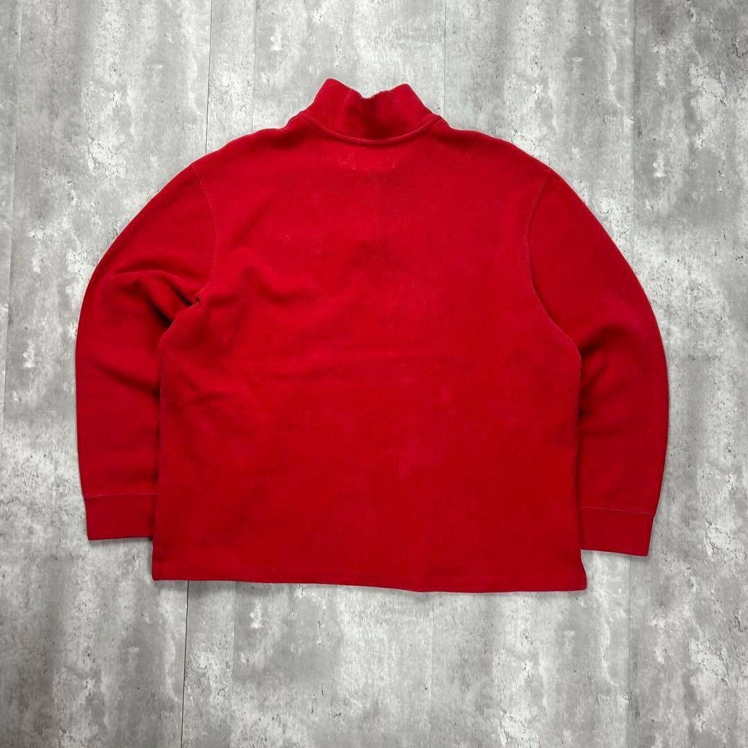 Ralph Lauren(ラルフローレン)のラルフローレン 刺繍ロゴ ハーフジップスウェット レッド XL 6004 メンズのトップス(スウェット)の商品写真