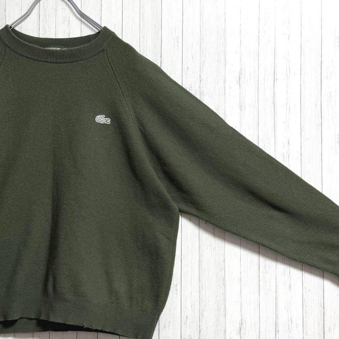 LACOSTE(ラコステ)のシュミーズラコステ　スペイン製　ヴィンテージ　デザインニット　セーター　カーキ7 メンズのトップス(ニット/セーター)の商品写真