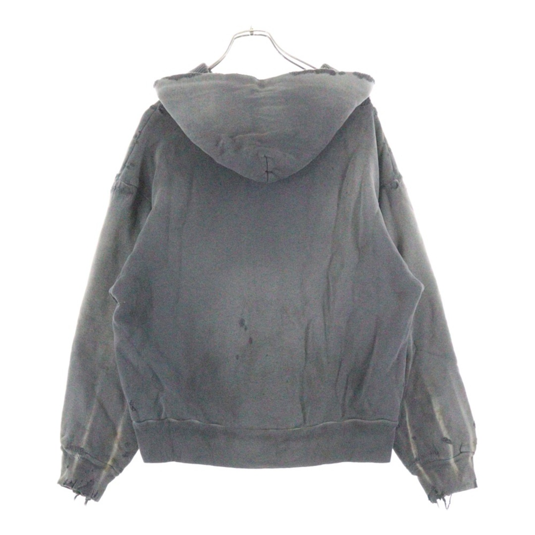 SAINT MICHAEL セントマイケル 24AW DBL FC ZIP HOODIE ダブルフェイス ダメージ加工 ジップアップフーディ スウェットパーカー チャコールグレー SM-YS1-0000-042 メンズのトップス(パーカー)の商品写真