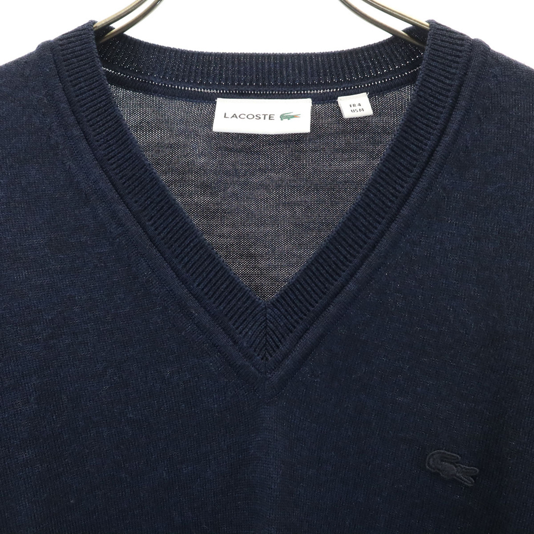 LACOSTE(ラコステ)の古着 LACOSTE ラコステ 日本製 長袖 Vネック セーター M ネイビー ニット メンズ メンズのトップス(ニット/セーター)の商品写真