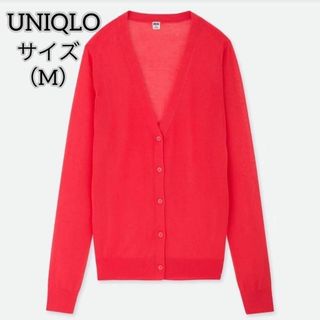 【UNIQLO】 ユニクロ (M) ライトVネックカーディガン 長袖 レッド